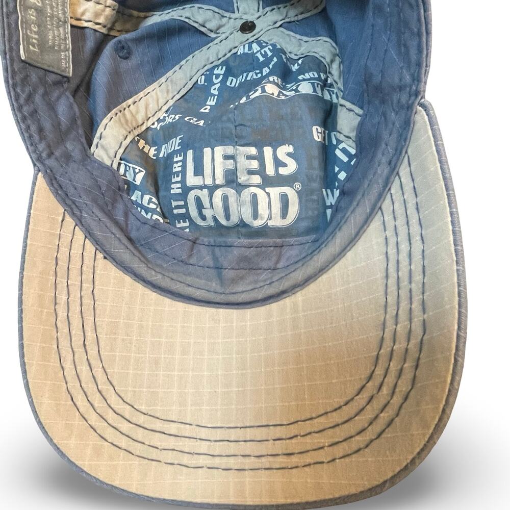 Life Is Good Enjoy The Ride Blue Ripstop Adjustable Hat Baseball Cap Unisex - Picture 8 of 11